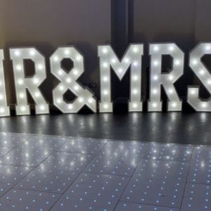 Giant LED Mr and Mrs Love Letters Hire